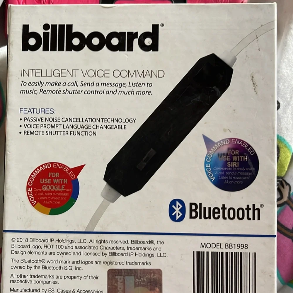 Billboard Intelligent Voice Command Wireless Earphones NIB